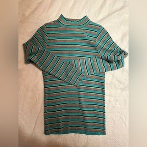 Striped Long Sleeve Turtleneck Top